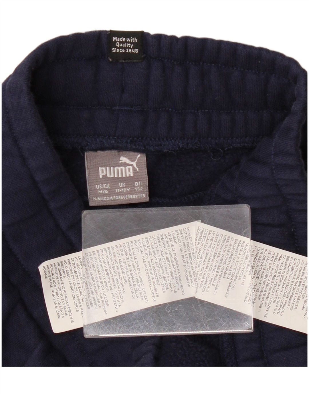 PUMA Boys Tracksuit Trousers Joggers 11-12 Years  Navy Blue Cotton