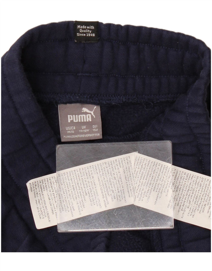 PUMA Boys Tracksuit Trousers Joggers 11-12 Years  Navy Blue Cotton