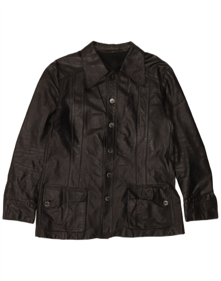 VINTAGE Mens Leather Jacket UK 38 Medium Black