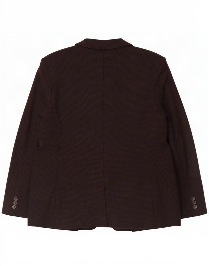 Marks & Spencer Womens 1 Button Blazer Jacket UK 16 Large Black Cotton