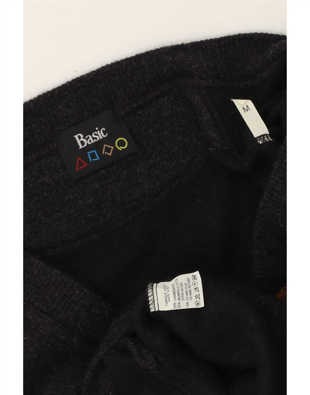 Basic Mens Loose Fit Cardigan Sweater Medium Grey Lambswool
