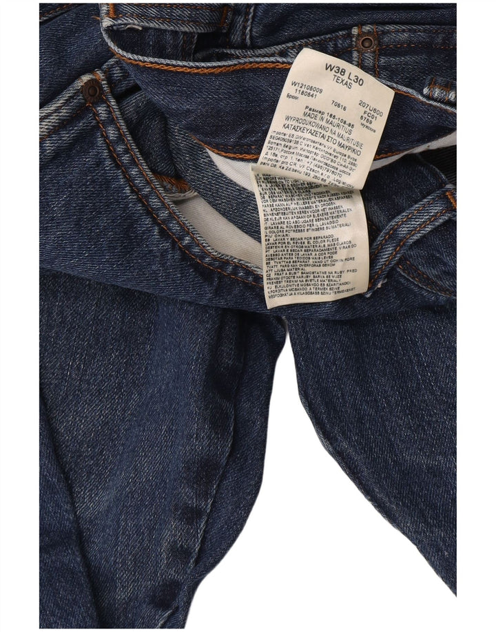 Wrangler Mens Texas Straight Jeans W38 L30 Blue Cotton