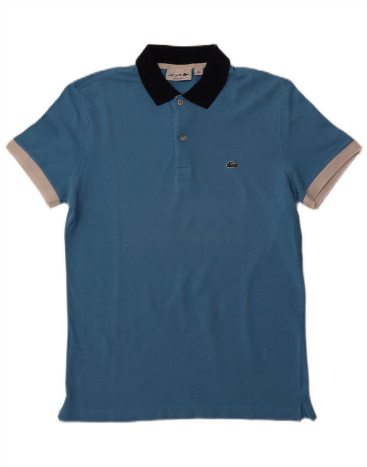 LACOSTE Mens Regular Fit Polo Shirt Size 3 Small Blue Cotton
