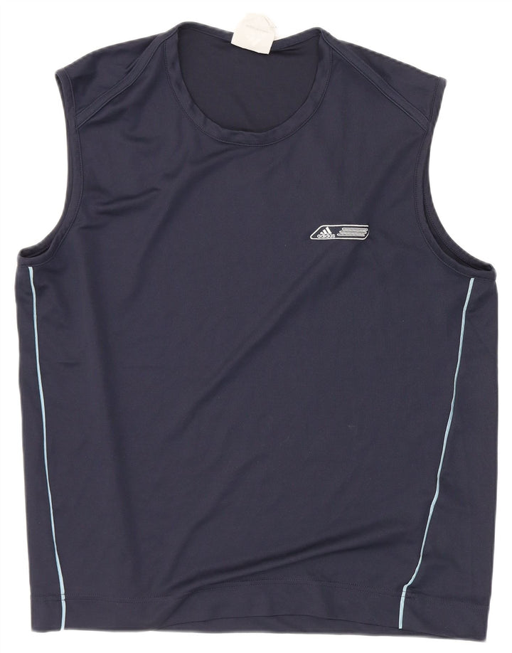 Adidas Mens Vest Top Large Navy Blue Polyester