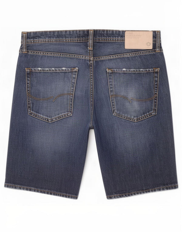 Jack & Jones Mens Regular Fit Denim Shorts Large W34 Blue Cotton