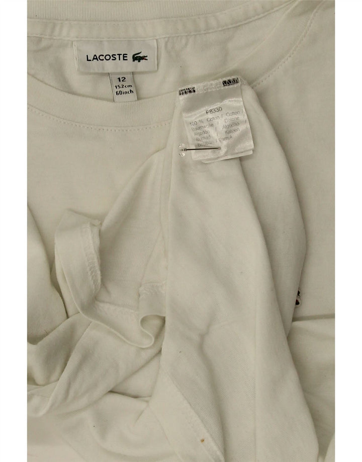 Lacoste Boys T-Shirt Top 11-12 Years White Cotton