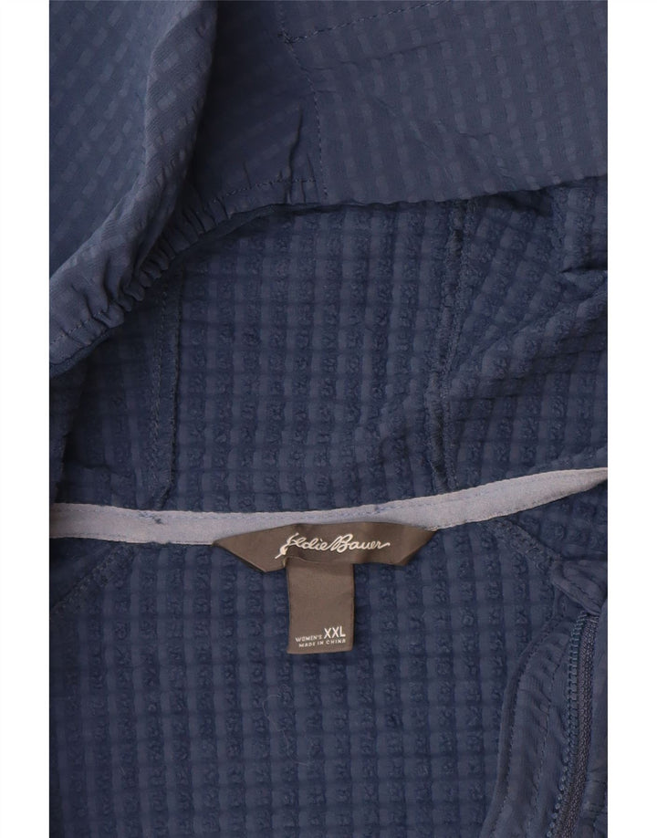 Eddie Bauer Womens Hooded Windbreaker Jacket UK 20 2XL Blue Polyester