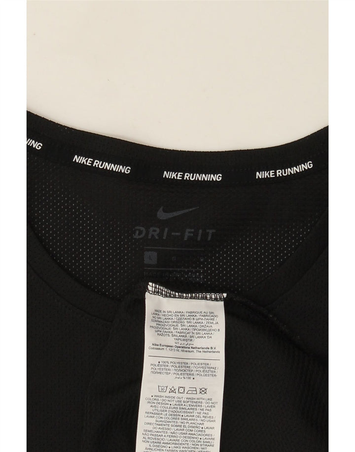 Nike Mens Dri Fit T-Shirt Top Large Black Polyester