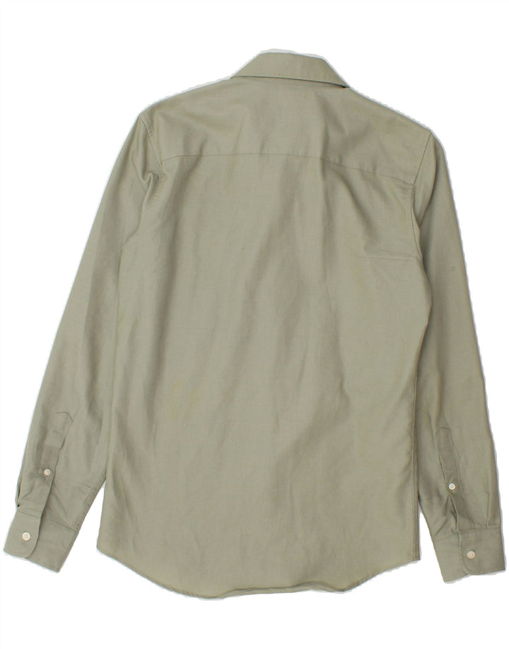 ZARA Mens Slim Fit Shirt Small Green Cotton Vintage Zara and Second-Hand Zara from Messina Hembry 