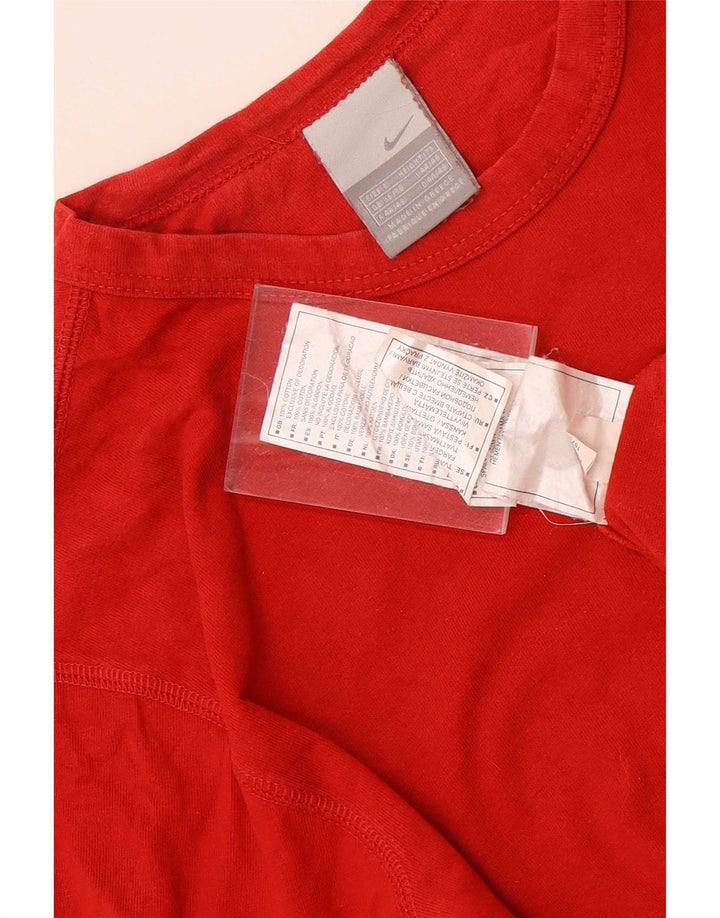 Nike Mens Top Long Sleeve UK 36/38 Small Red Cotton