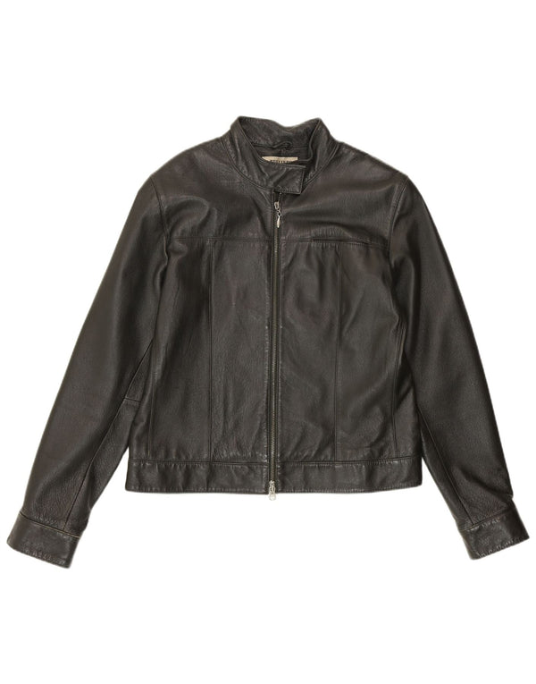 HELLINE Womens Leather Jacket UK 14 Medium  Green Leather