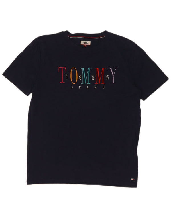 Tommy Hilfiger Mens Graphic T-Shirt Top Medium Navy Blue