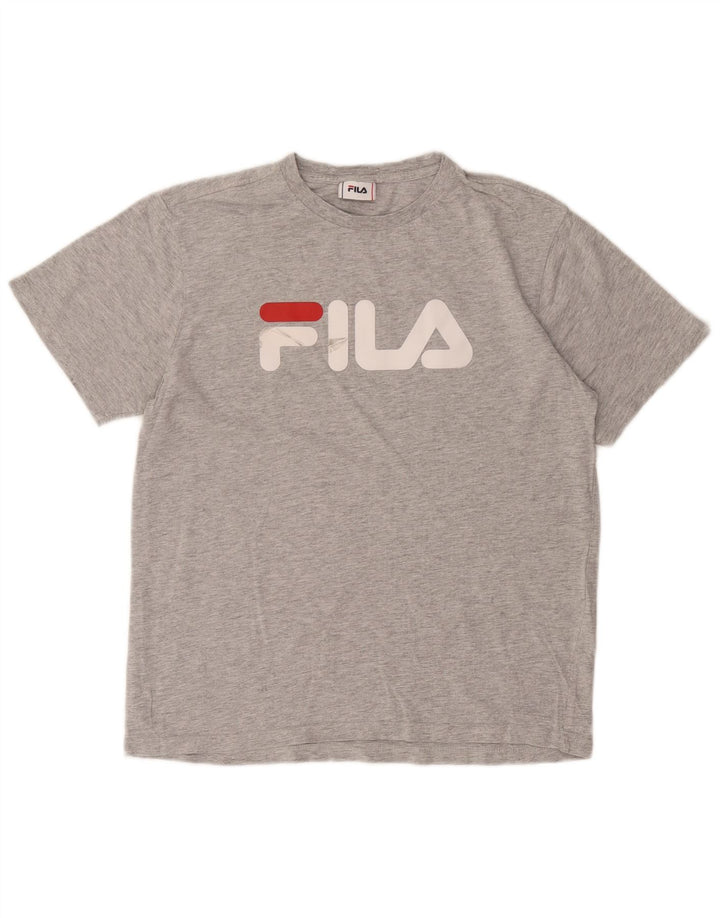 Fila Mens Graphic T-Shirt Top Medium Grey Cotton