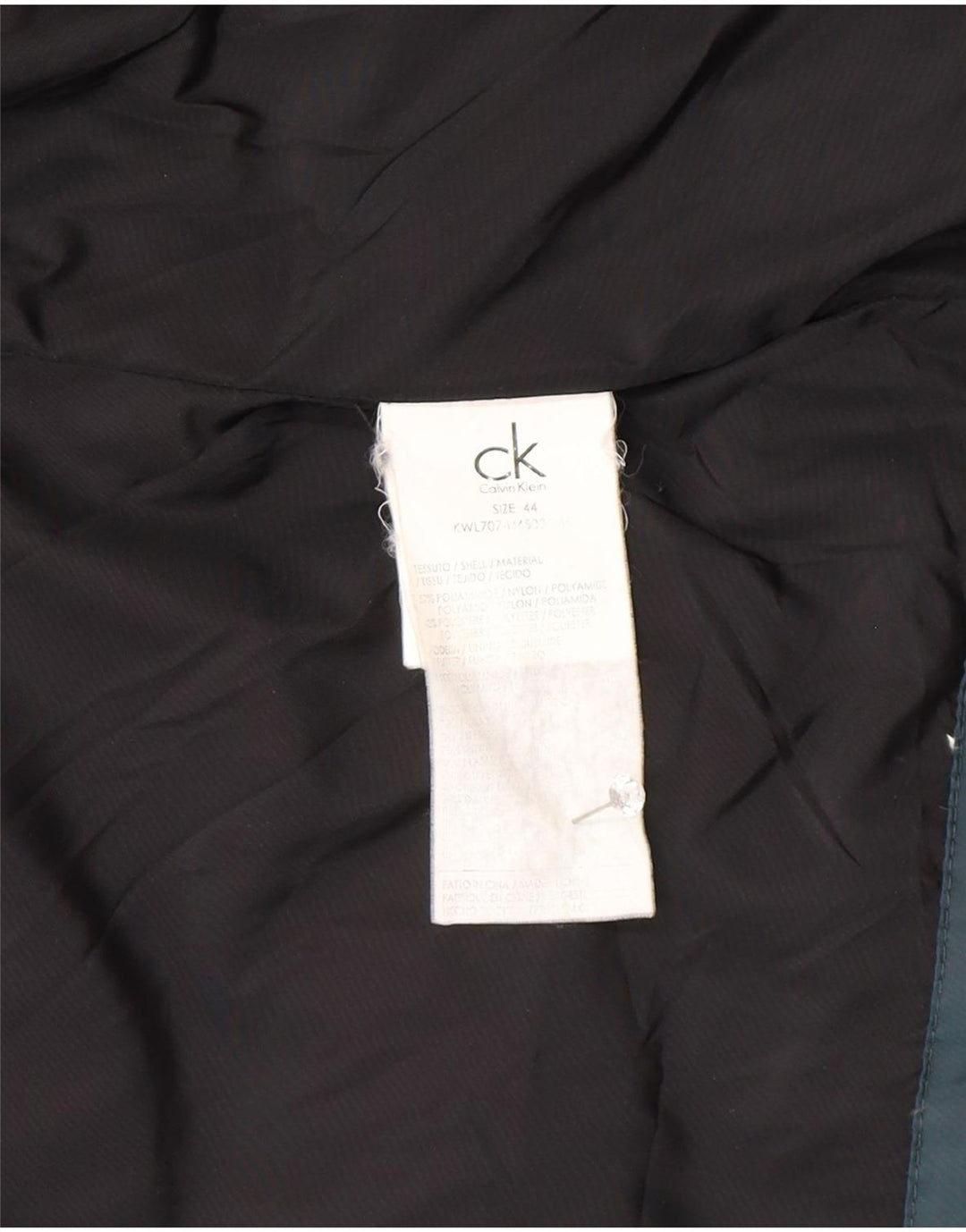 Calvin Klein Womens Padded Jacket IT 44 Medium Green Polyamide