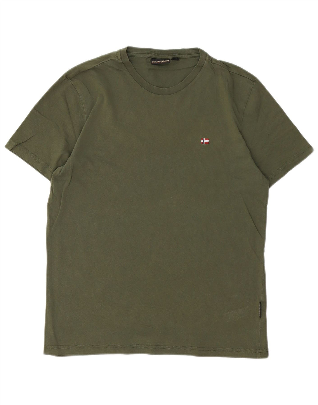 NAPAPIJRI Mens Geographic T-Shirt Top Small Khaki