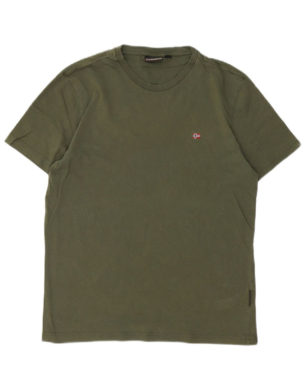 NAPAPIJRI Mens Geographic T-Shirt Top Small Khaki
