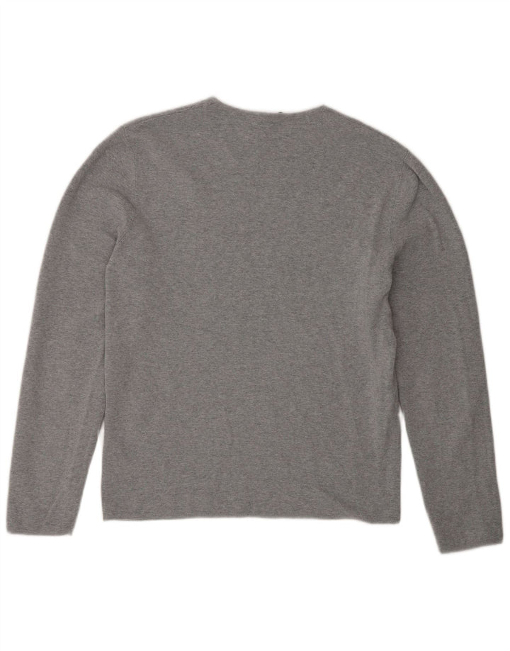Cos Womens Top Long Sleeve UK 14 Medium Grey Cotton