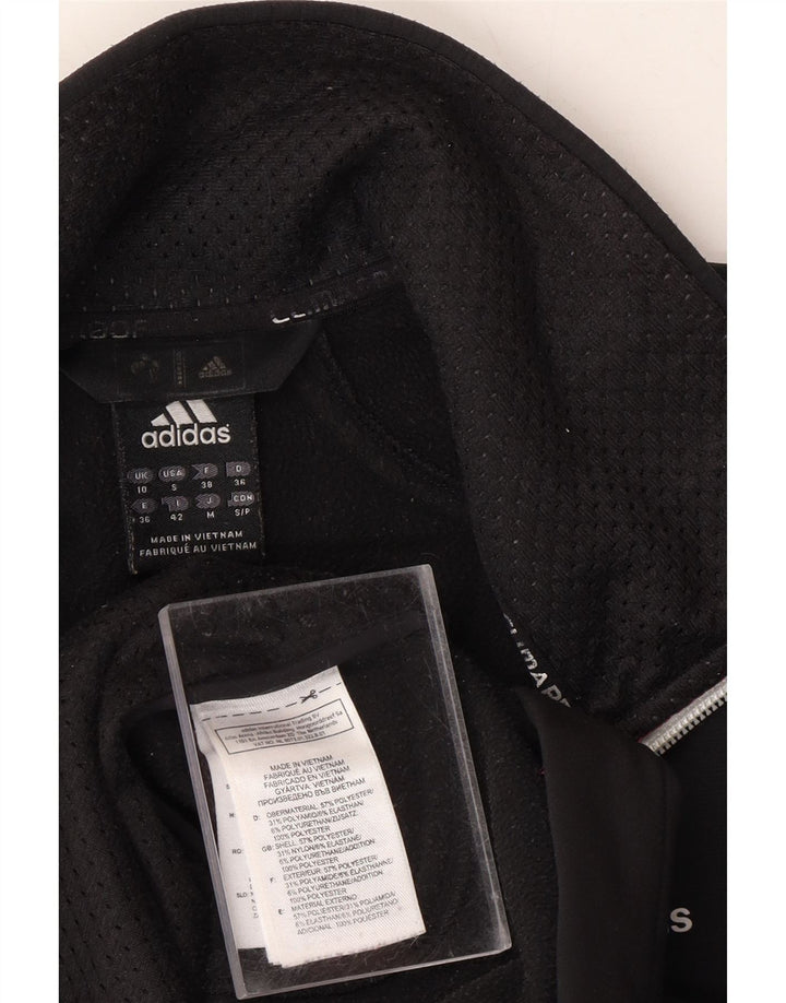 ADIDAS Womens Clima Proof Tracksuit Top Jacket UK 10 Small Black Polyester Vintage Adidas and Second-Hand Adidas from Messina Hembry 