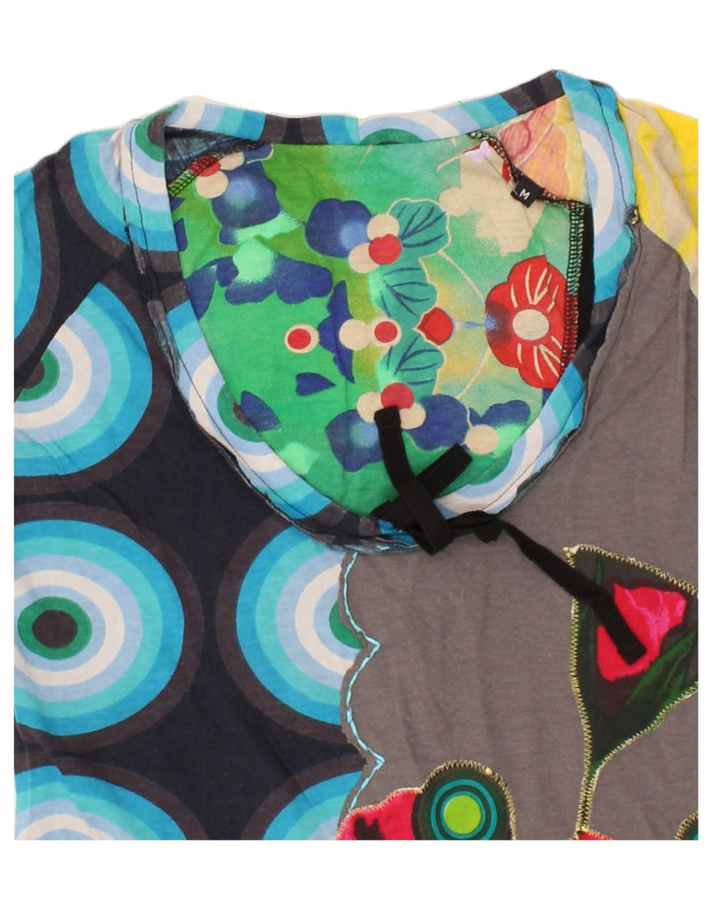 DESIGUAL Womens Graphic T-Shirt Top UK 12 Medium Multicoloured Floral | Vintage Desigual | Thrift | Second-Hand Desigual | Used Clothing | Messina Hembry 