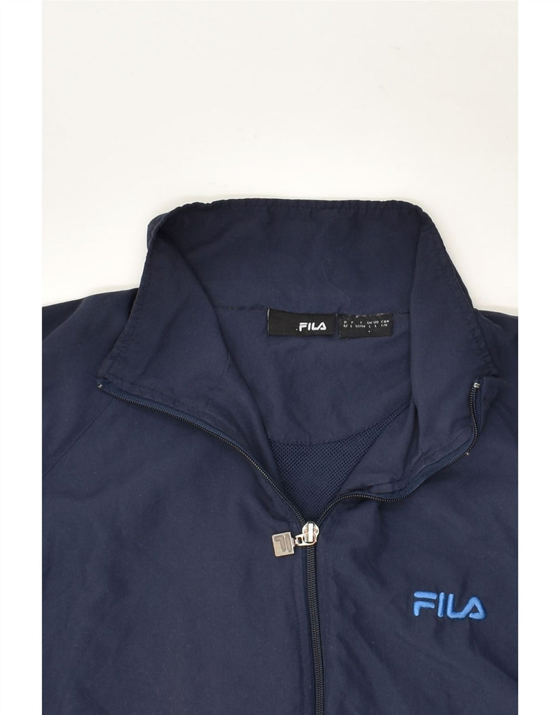 FILA Mens Tracksuit Top Jacket Large Navy Blue Polyester | Vintage Fila | Thrift | Second-Hand Fila | Used Clothing | Messina Hembry 