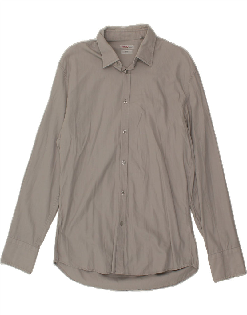 KENZO Mens Slim Fit Shirt Size 41 16 Large Grey Cotton Vintage Kenzo and Second-Hand Kenzo from Messina Hembry 