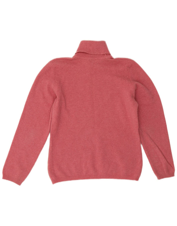 Lyle & Scott Womens Roll Neck Jumper Sweater UK 14 Medium Pink