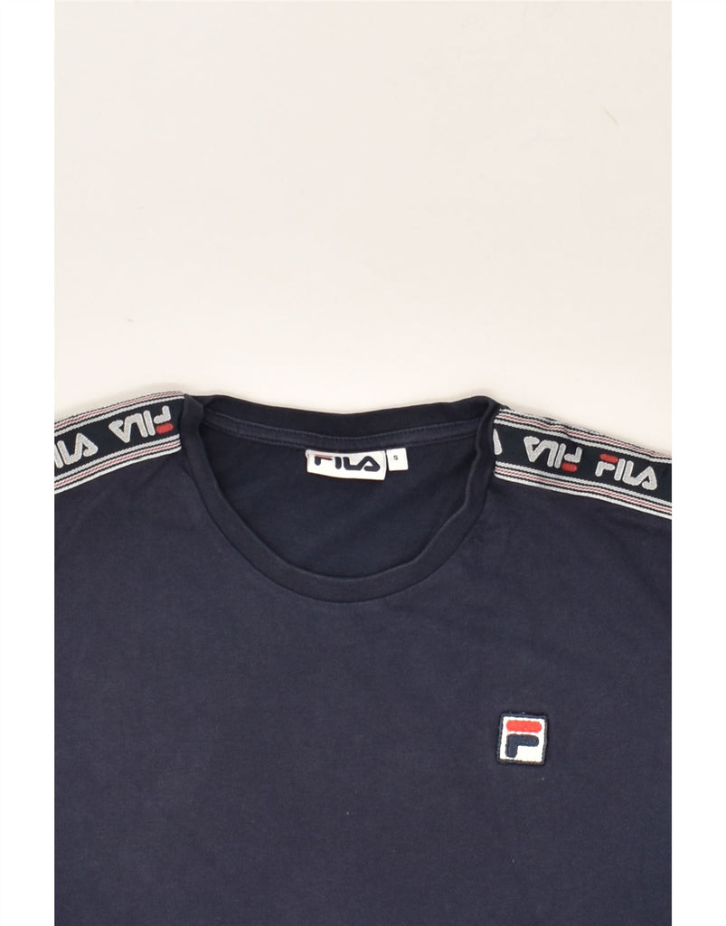 FILA Mens Graphic T-Shirt Top Small Navy Blue | Vintage Fila | Thrift | Second-Hand Fila | Used Clothing | Messina Hembry 