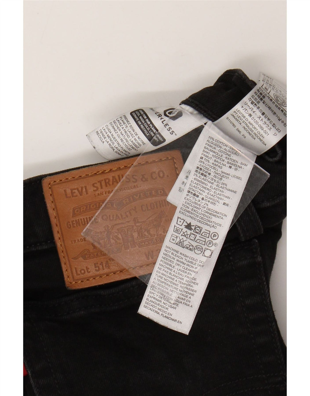 Levi's Mens 514 Straight Jeans W33 L28 Black Cotton