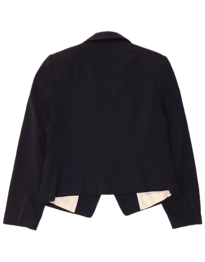 Marks & Spencer Womens Blazer Jacket UK 12 Medium  Navy Blue Polyester