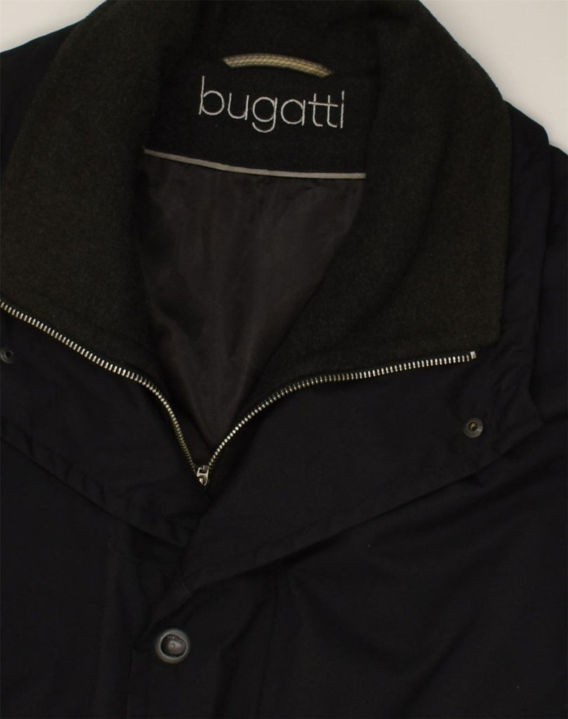 BUGATTI Mens Overcoat UK 42 XL Black | Vintage Bugatti | Thrift | Second-Hand Bugatti | Used Clothing | Messina Hembry 