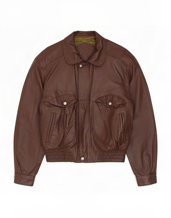 Vintage Mens Leather Jacket UK 40 Large Brown