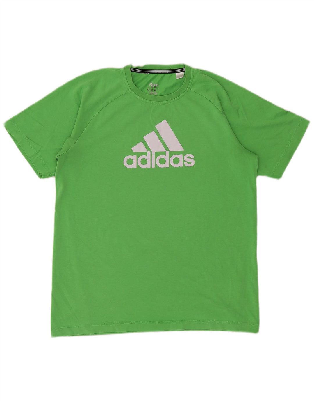 ADIDAS Boys Climalite Graphic T-Shirt Top 15-16 Years Green Cotton