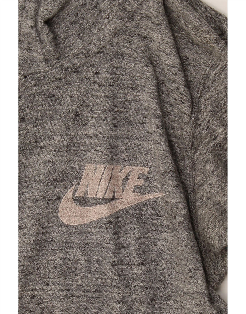 NIKE Womens Graphic Zip Hoodie Sweater UK 14 Medium Grey Flecked Vintage Nike and Second-Hand Nike from Messina Hembry 