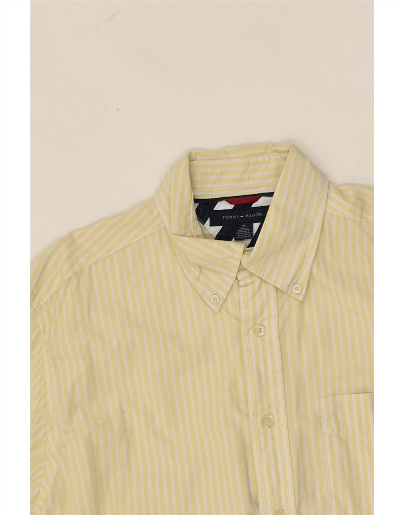 TOMMY HILFIGER Mens Shirt Medium Yellow Striped Cotton | Vintage Tommy Hilfiger | Thrift | Second-Hand Tommy Hilfiger | Used Clothing | Messina Hembry 