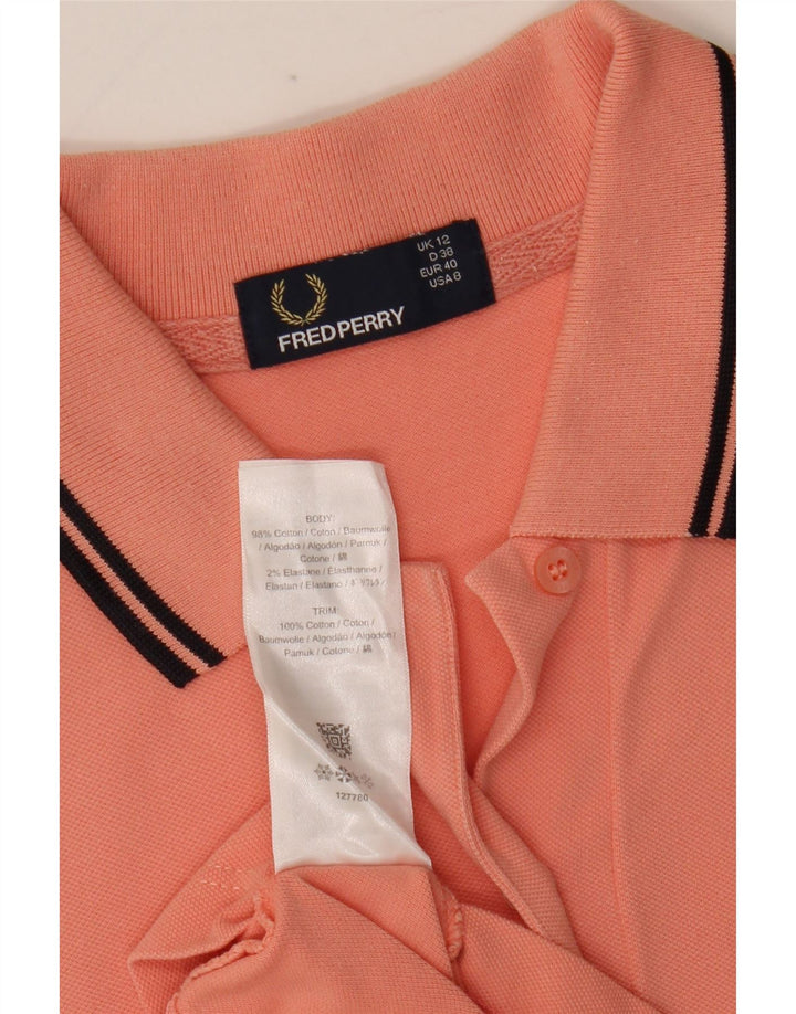 Fred Perry Womens Polo Shirt UK 12 Medium Pink Cotton