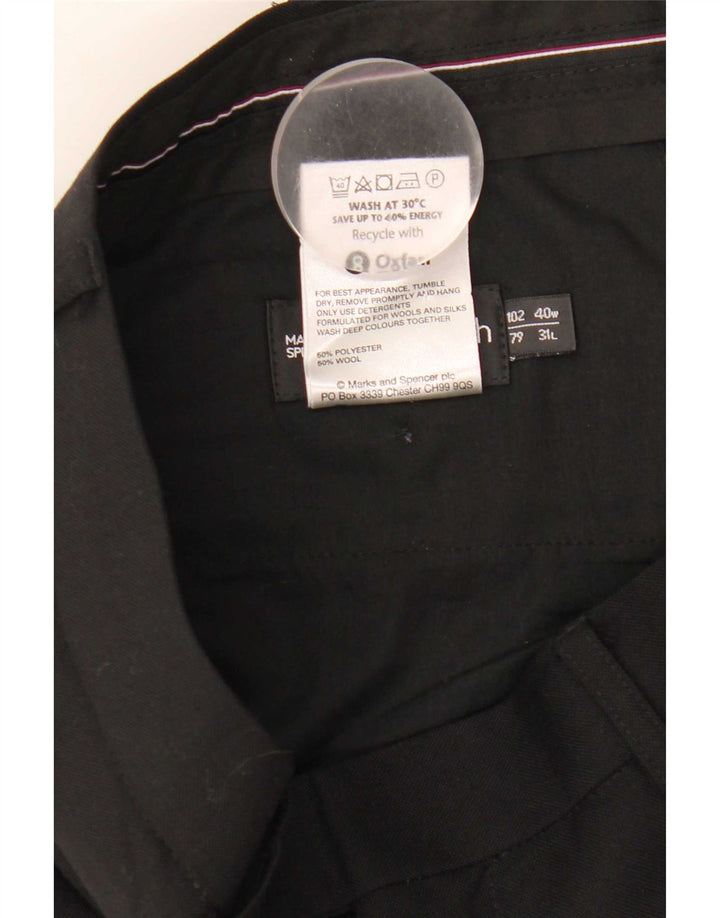 Marks & Spencer Mens Autograph Straight Suit Trousers W40 L31 Black