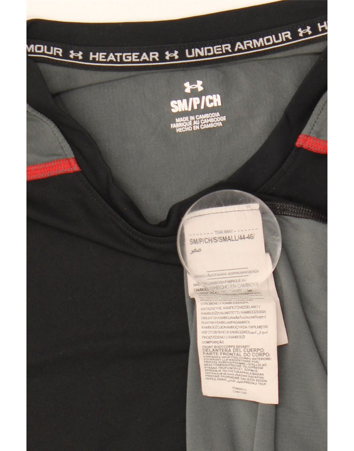 Under Armour Mens T-Shirt Top Small Black Colourblock Polyester