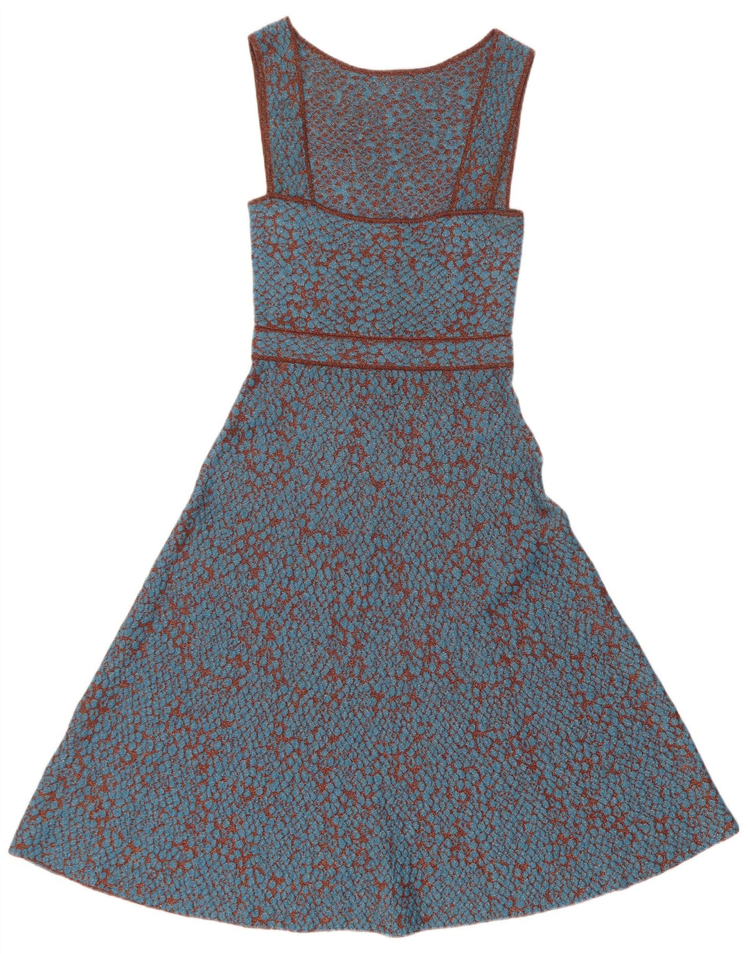 Missoni Womens Sleeveless A-Line Dress IT 42 Medium Blue Spotted Polyamide