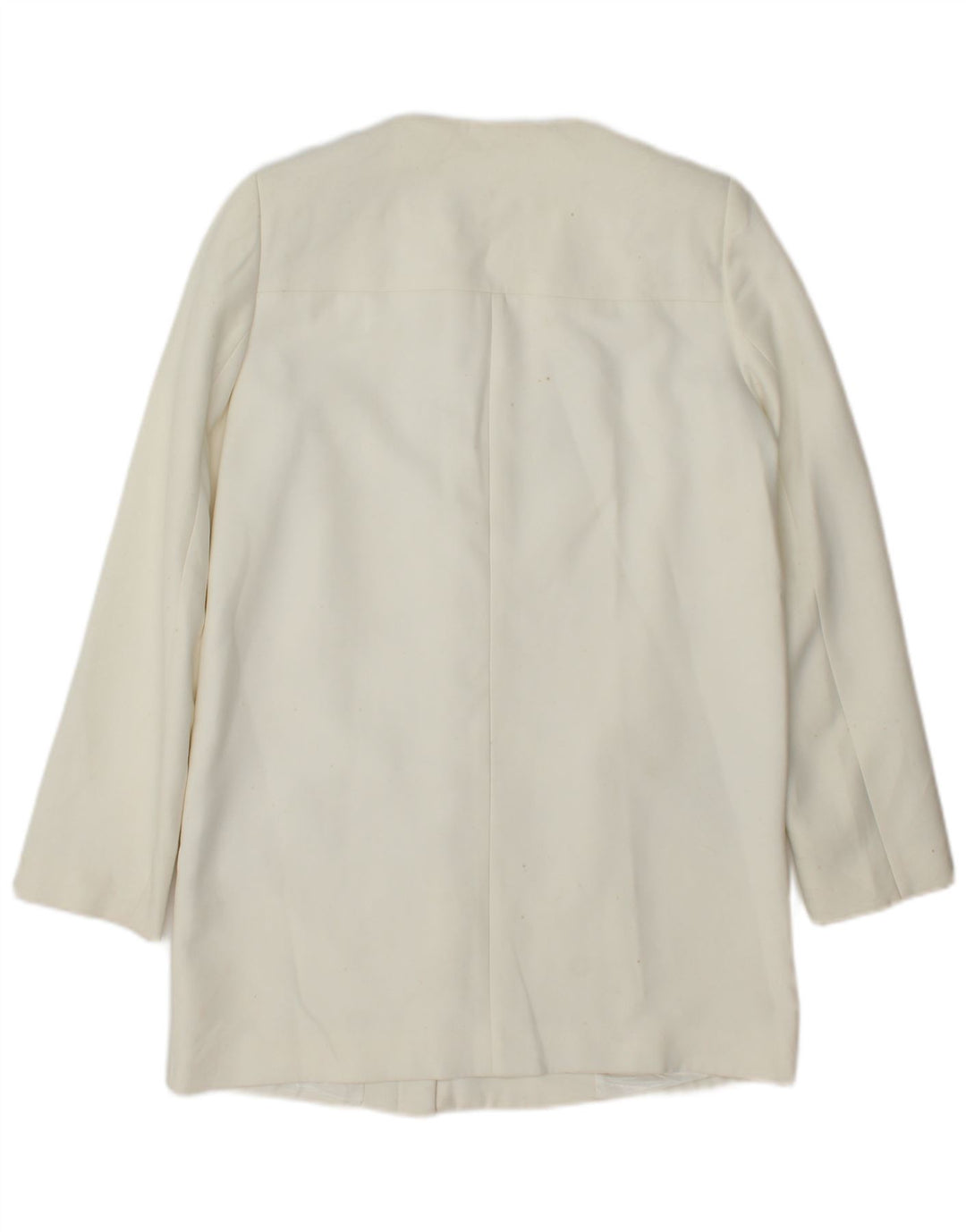 Zara Womens Longline Blazer Jacket UK 14 Medium White Polyester