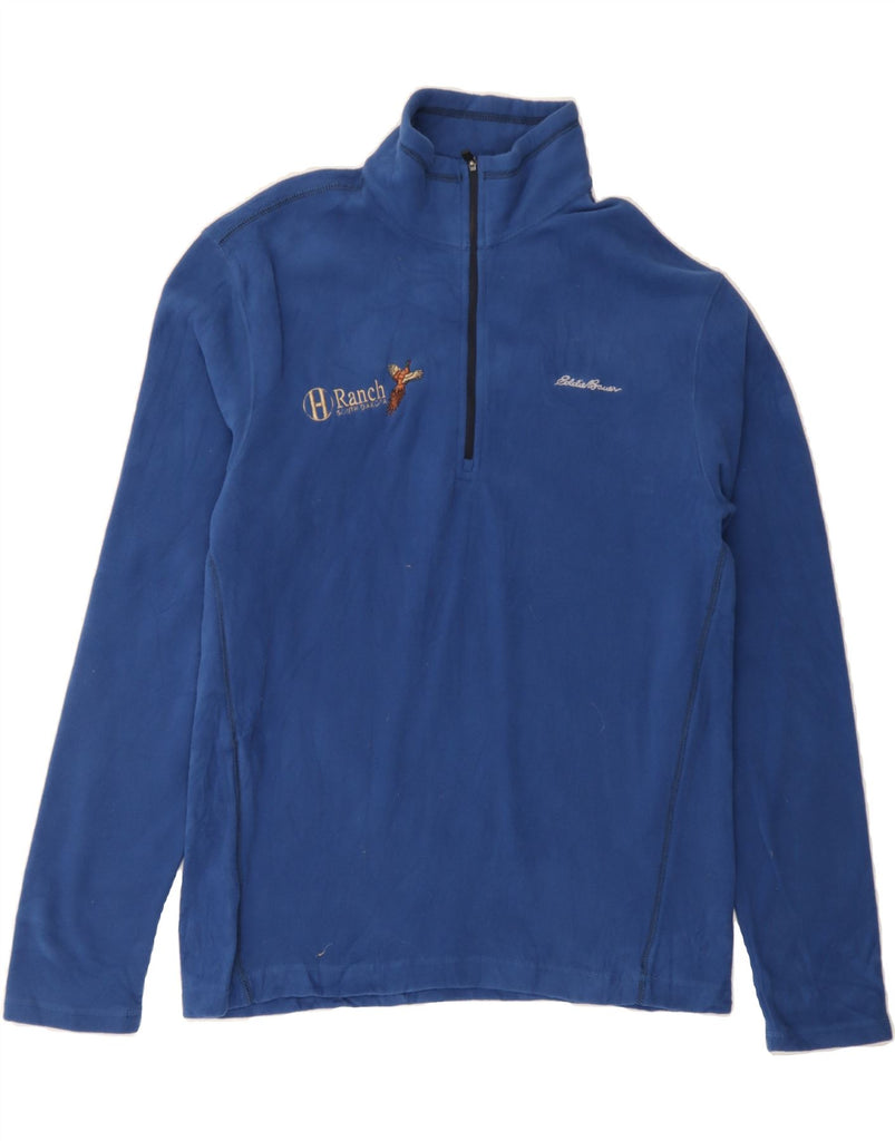 EDDIE BAUER Mens Polartec Zip Neck Fleece Jumper Small Blue Polyester Vintage Eddie Bauer and Second-Hand Eddie Bauer from Messina Hembry 