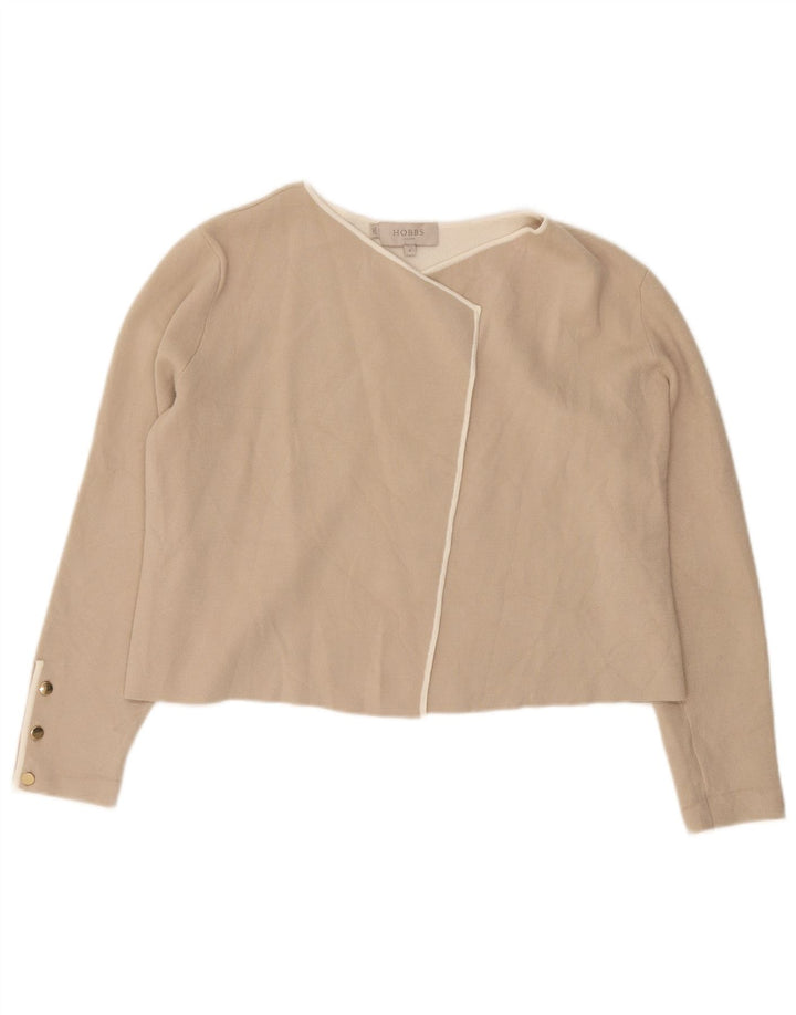 Hobbs Womens Open Cardigan Sweater UK 14 Medium Beige Viscose