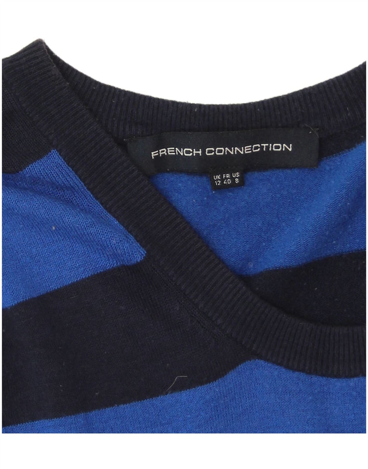 French Connection Womens Jumper Dress UK 14 Medium Blue Striped