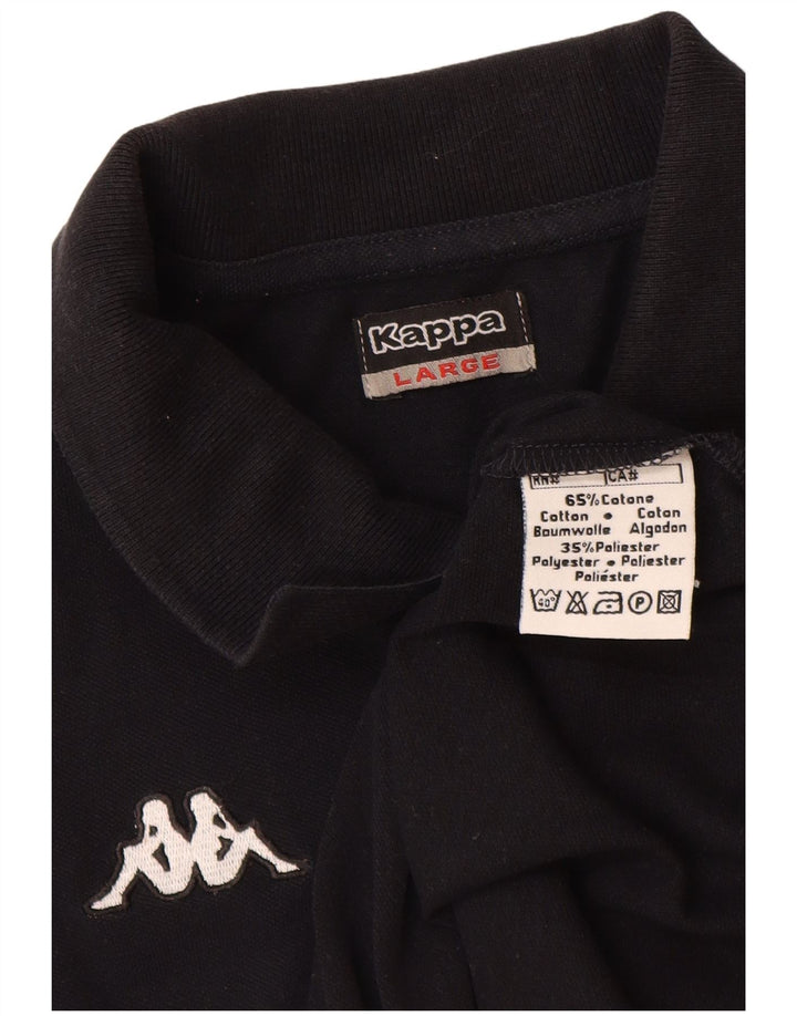Kappa Mens Polo Shirt Large Black Cotton