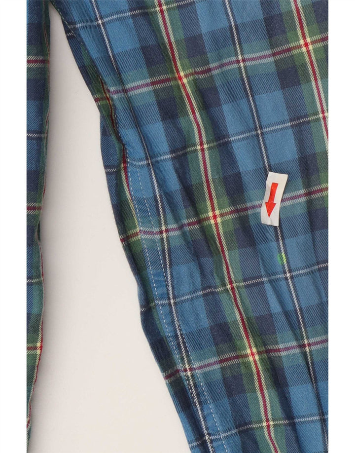 Superdry Mens Flannel Shirt Large Blue Check Cotton