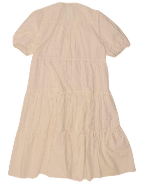 Zara Womens Tiered Dress UK 14 Medium White