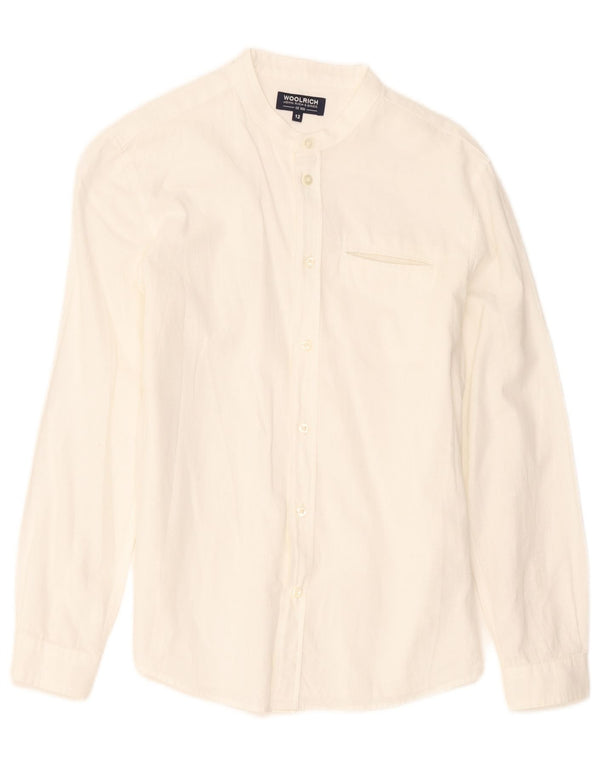 Woolrich Womens Shirt UK 12 Medium White Cotton