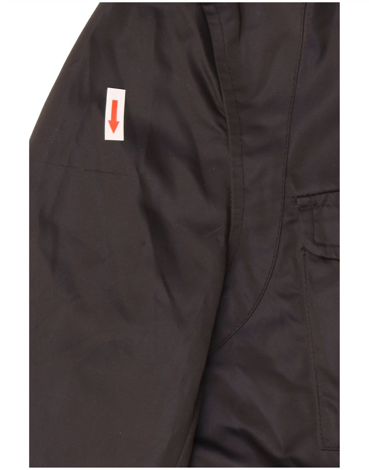Zara Mens Hooded Utility Jacket UK 38 Medium Black Polyester