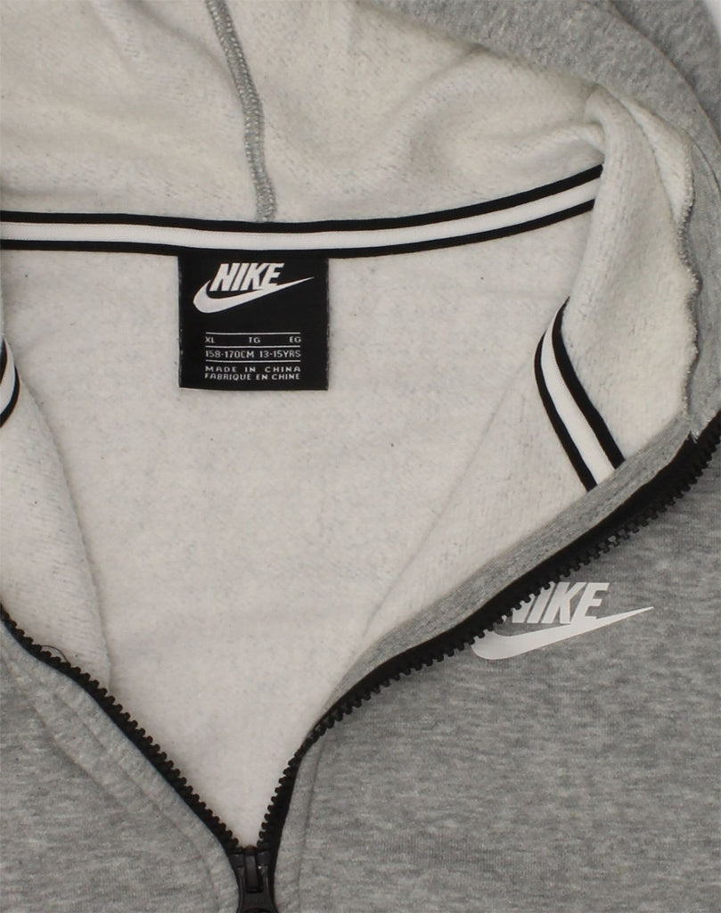 NIKE Boys Zip Hoodie Sweater 13-14 Years XL Grey Cotton | Vintage Nike | Thrift | Second-Hand Nike | Used Clothing | Messina Hembry 