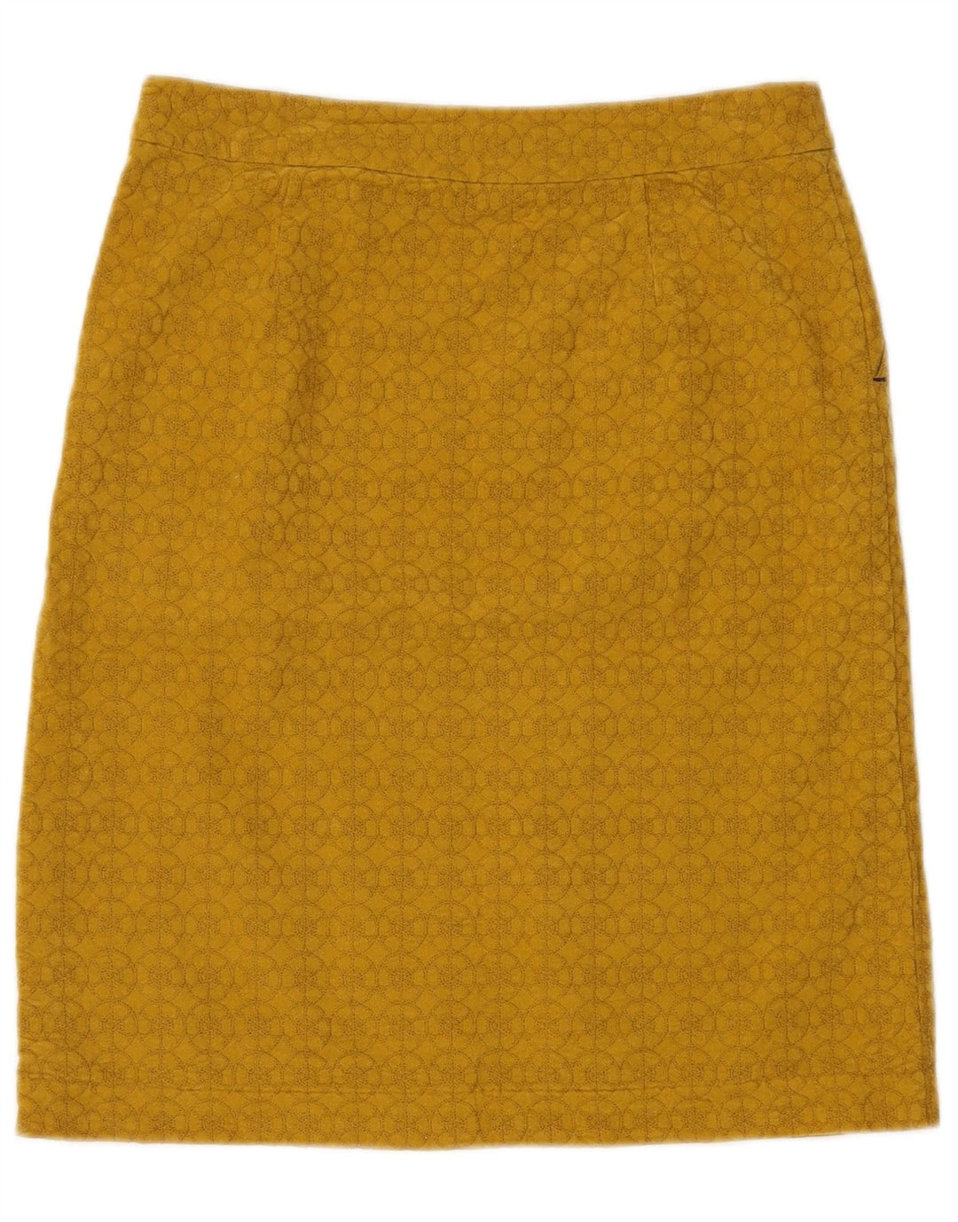 WHITE STUFF Womens Straight Skirt UK 8 Small W28 Yellow Geometric Cotton