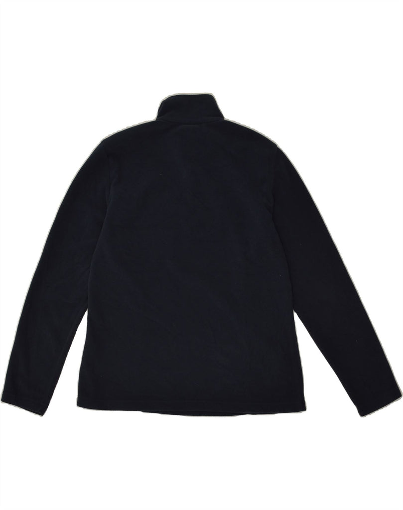 JACK WOLFSKIN Womens Zip Neck Fleece Jumper UK 14/16 Large Navy Blue Vintage Jack Wolfskin and Second-Hand Jack Wolfskin from Messina Hembry 